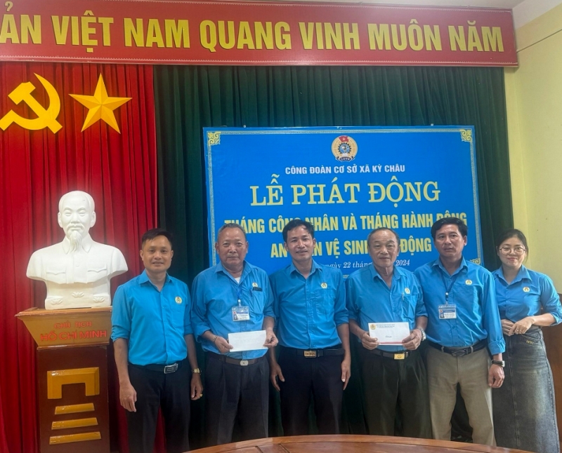 CĐCS xã Kỳ Châu: Phát động Tháng Công nhân và Tháng hành động về An toàn vệ sinh lao động năm 2024